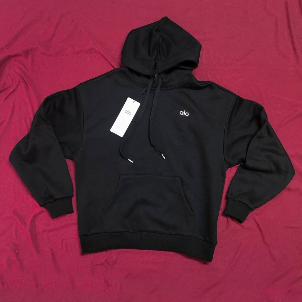 Alo Yoga Black Accolade Hoodie Size S Cozy Fashionable Activewear